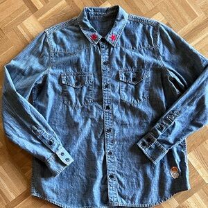 Lucky Brand Embroidered Denim Shirt